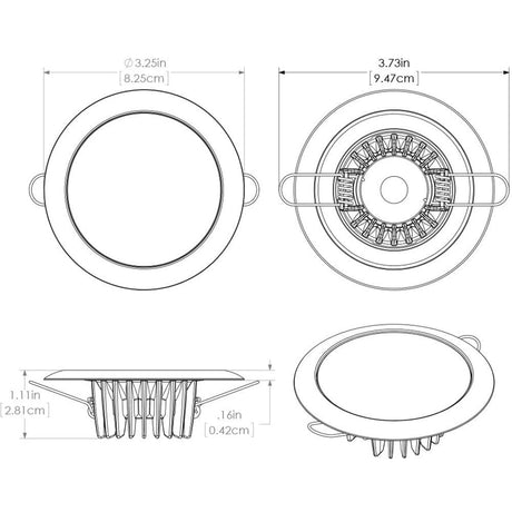 Lumitec Mirage - Flush Mount Down Light - Glass Finish/Polished SS Bezel - White Non-Dimming - Kesper Supply