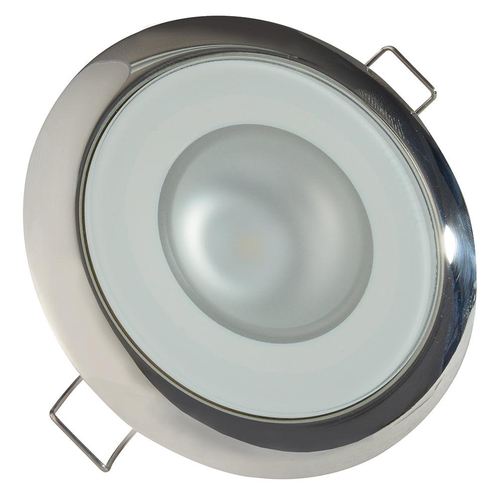 Lumitec Mirage - Flush Mount Down Light - Glass Finish/Polished SS Bezel - White Non-Dimming - Kesper Supply