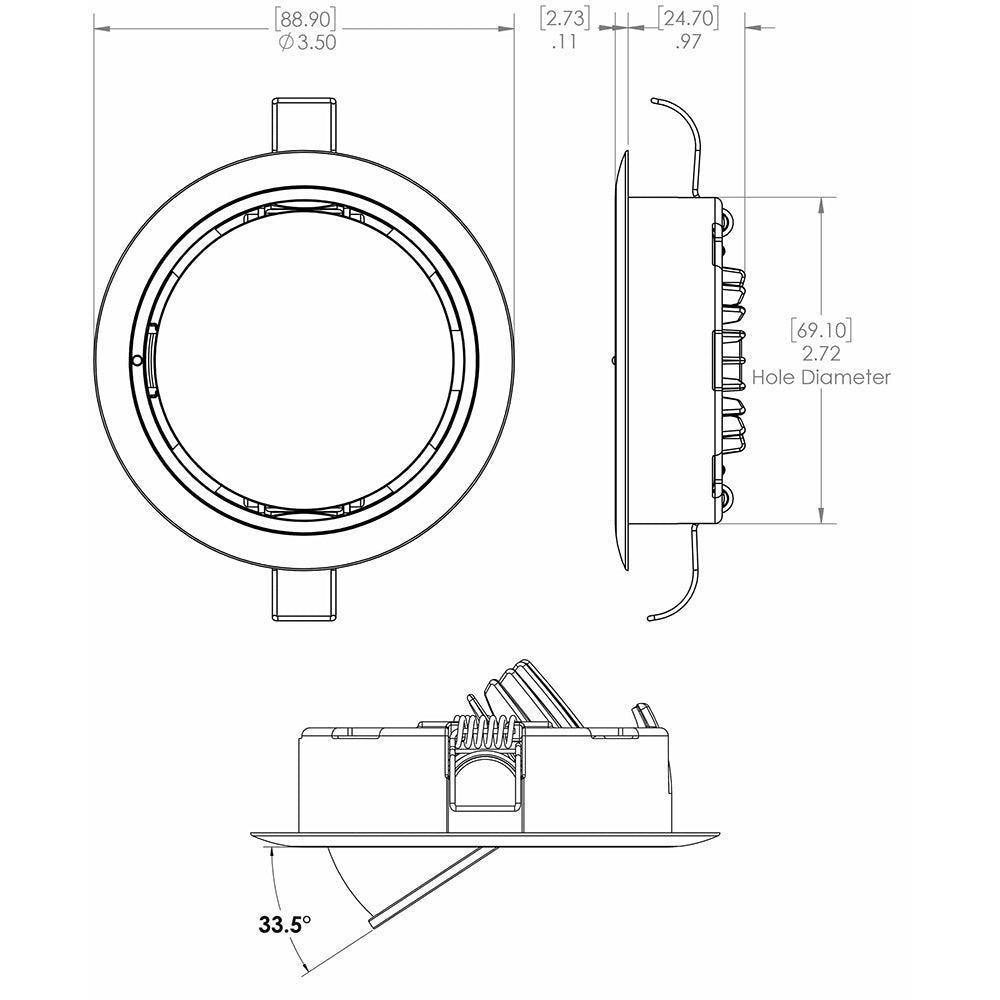 Lumitec Mirage Positionable Down Light - Spectrum RGBW Dimming - Polished Bezel - Kesper Supply