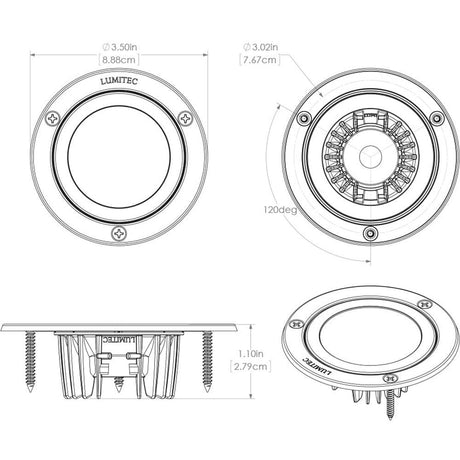 Lumitec Shadow - Flush Mount Down Light - White Finish - Warm White Dimming - Kesper Supply