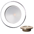 Lunasea “ZERO EMI" Recessed 3.5" LED Light - Warm White, Blue w/Polished Stainless Steel Bezel - 12VDC - Kesper Supply