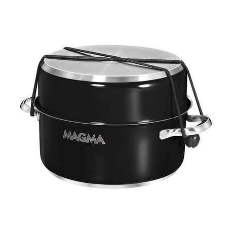 Magma Nestable 10 Piece Induction Non-Stick Enamel Finish Cookware Set - Jet Black - Kesper Supply