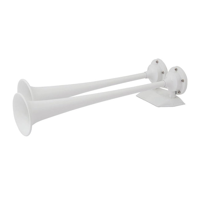 Marinco 12V White Epoxy Coated Dual Trumpet Air Horn - Kesper Supply