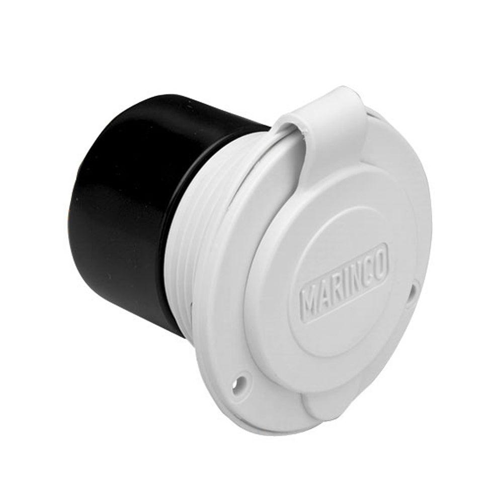 Marinco 15A 125V On-Board Charger Inlet - Front Mount - White - Kesper Supply