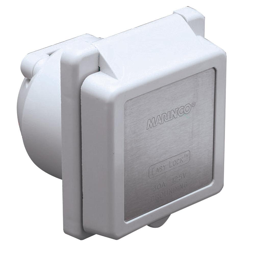 Marinco 301EL-B 30A Power Inlet - White - 125V - Kesper Supply