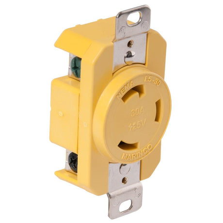 Marinco 305CRR 30A Receptacle - Yellow - 125V - Kesper Supply