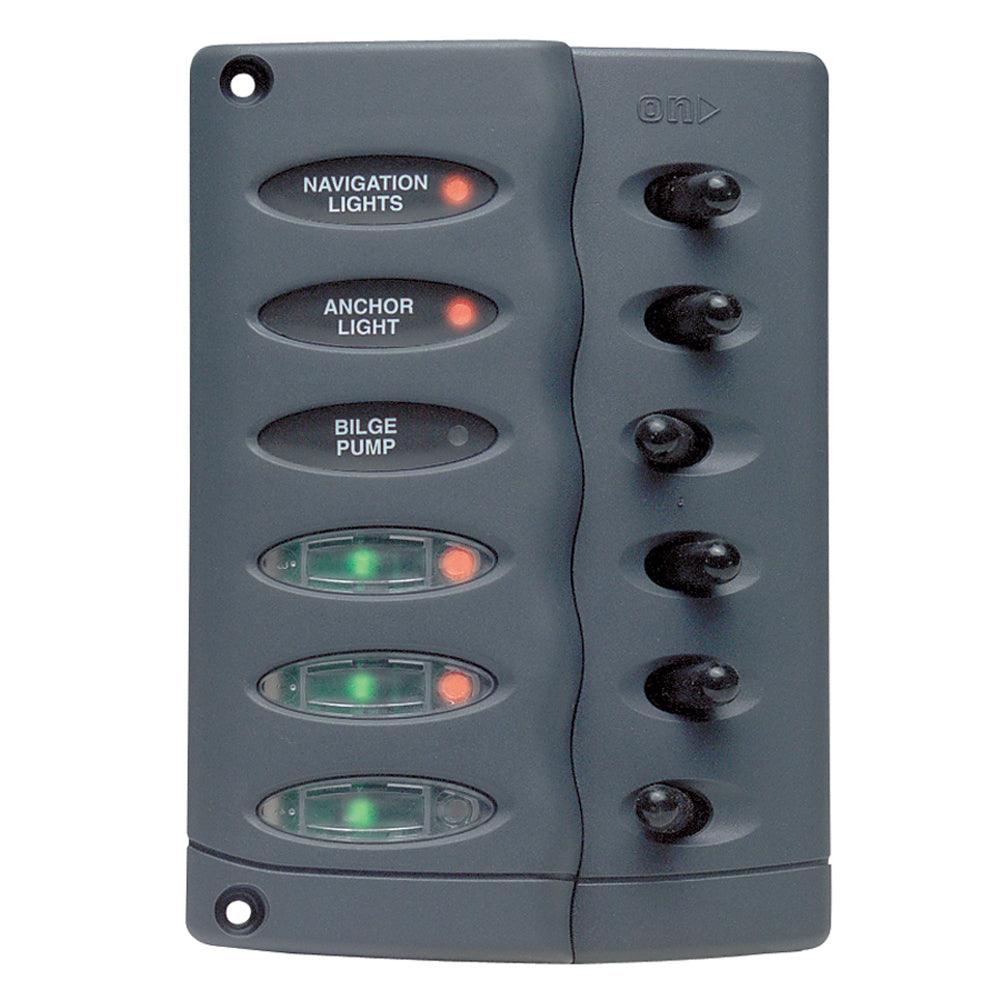 Marinco Contour Switch Panel - Waterproof 6 Way - Kesper Supply
