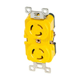 Marinco Locking Receptacle - 15A, 125V - Yellow - Kesper Supply