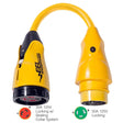 Marinco P503-30 EEL 30A-125V Female to 50A-125V Male Pigtail Adapter - Yellow - Kesper Supply