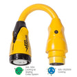 Marinco P504-503 EEL 50A-125V Female to 50A-125/250V Male Pigtail Adapter - Yellow - Kesper Supply