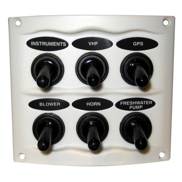 Marinco Waterproof Panel - 6 Switches - White - Kesper Supply