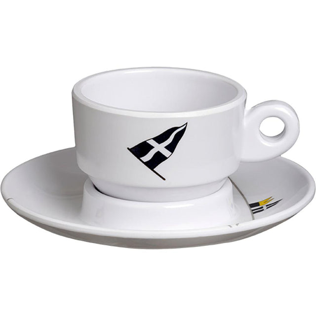 Marine Business Melamine Espresso Cup & Plate Set - REGATA - Set of 6 - Kesper Supply