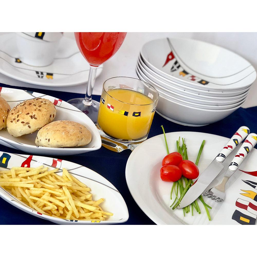 Marine Business Melamine Oval Snacks Set - REGATA - Set of 4 - Kesper Supply