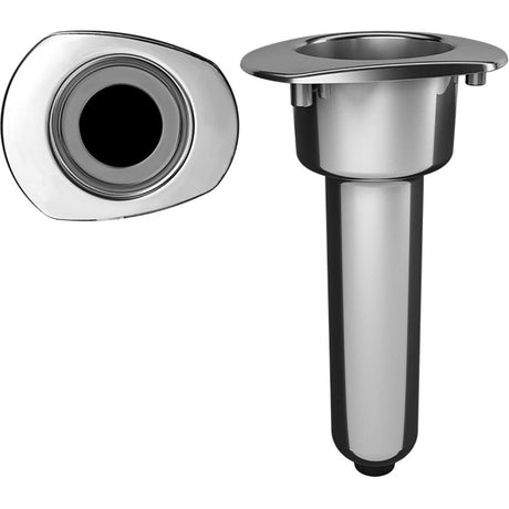 Mate Series Elite Screwless Stainless Steel 0° Rod & Cup Holder - Drain - Oval Top - Kesper Supply