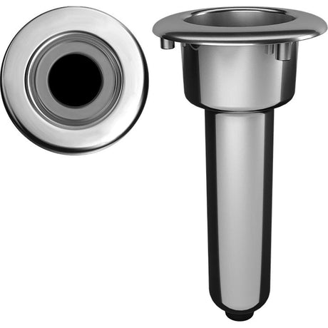 Mate Series Elite Screwless Stainless Steel 0° Rod & Cup Holder - Drain - Round Top - Kesper Supply