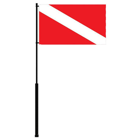 Mate Series Flag Pole - 36" w/Dive Flag - Kesper Supply