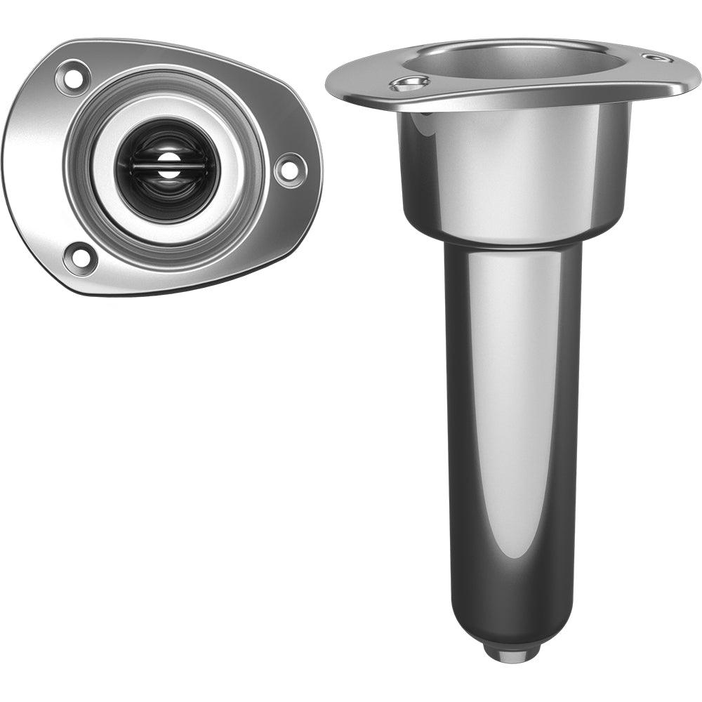 Mate Series Stainless Steel 0° Rod & Cup Holder - Drain - Oval Top - Kesper Supply