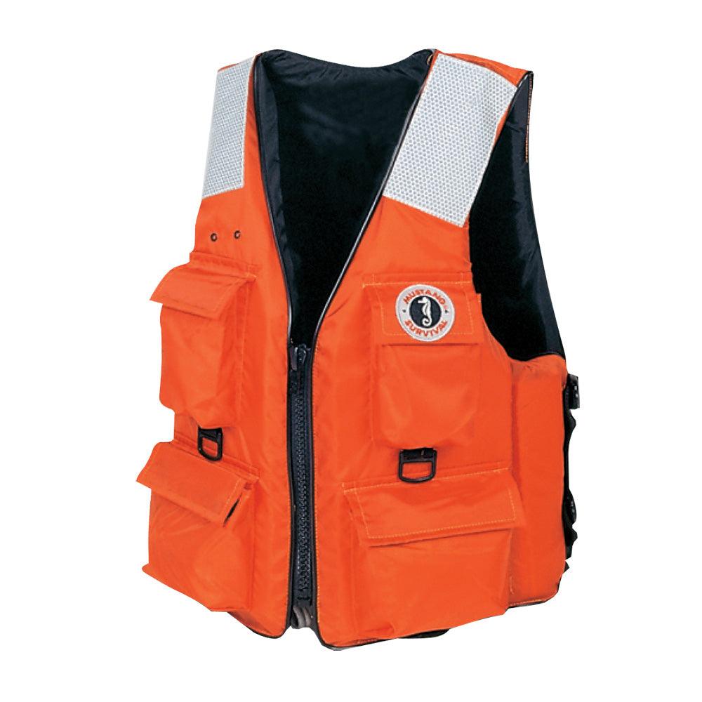 Mustang 4-Pocket Flotation Vest - Orange - XL - Kesper Supply