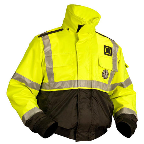 Mustang ANSI High Vis Flotation Bomber Jacket - Fluorescent Yellow/Green/Black - XL - Kesper Supply