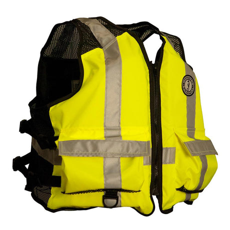 Mustang High Visibility Industrial Mesh Vest - Fluorescent Yellow/Green/Black - 4XL/5XL - Kesper Supply