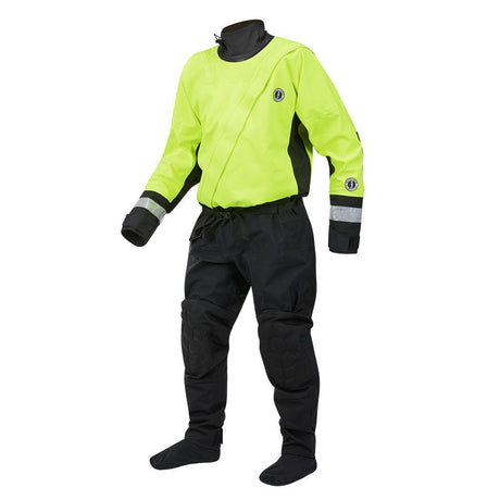 Mustang MSD576 Water Rescue Dry Suit - Fluorescent Yellow Green-Black - Large - Kesper Supply