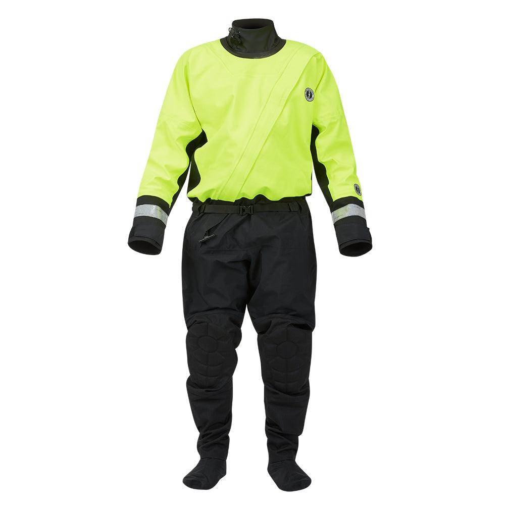 Mustang MSD576 Water Rescue Dry Suit - Fluorescent Yellow Green-Black - Large - Kesper Supply