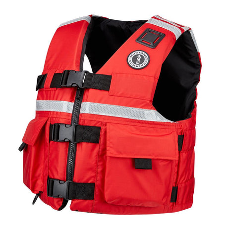 Mustang SAR Vest w/SOLAS Reflective Tape - Red - Large - Kesper Supply