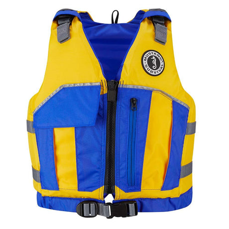 Mustang Youth Reflex Foam Vest - Yellow/Royal Blue - Kesper Supply