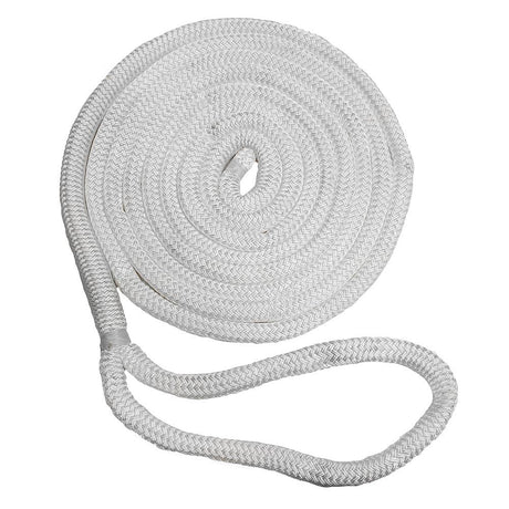 New England Ropes 1/2" Double Braid Dock Line - White - 25' - Kesper Supply