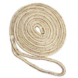 New England Ropes 1/2" Double Braid Dock Line - White/Gold w/Tracer - 25' - Kesper Supply