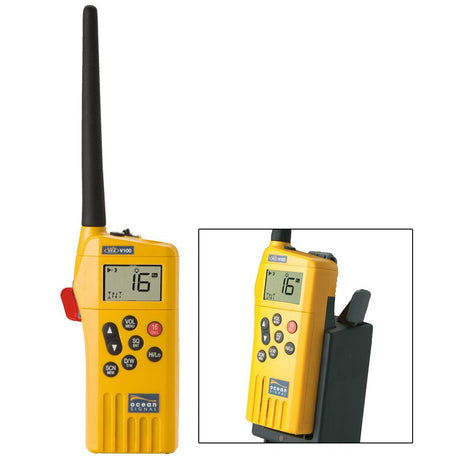 Ocean Signal SafeSea V100 GMDSS VHF Radio - 21 Channels w/Battery Kit - Kesper Supply