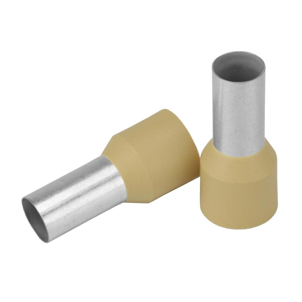 Pacer Beige 2 AWG Wire Ferrule - 16mm Length - 10 Pack - Kesper Supply