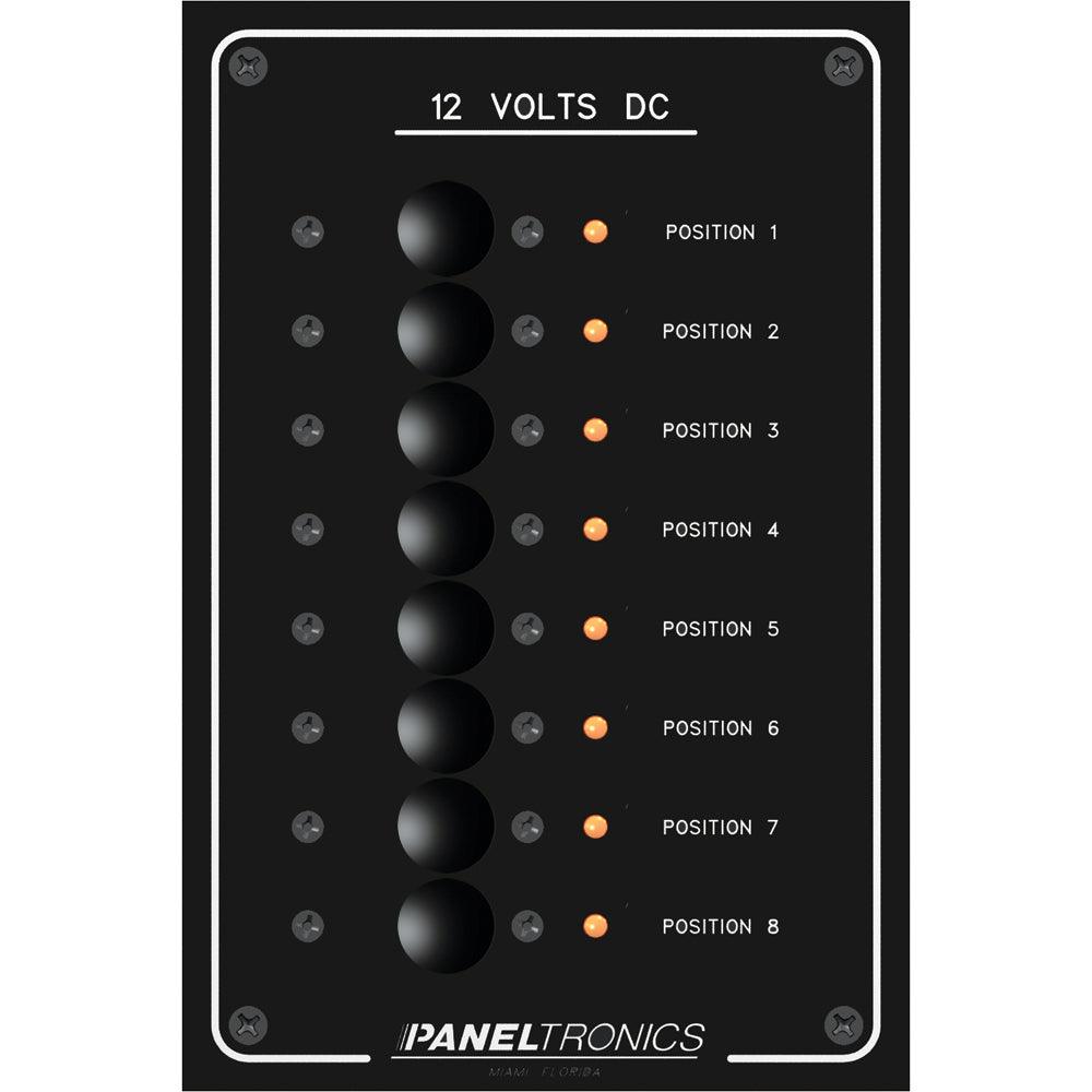 Paneltronics Standard Panel - DC 8 Position Circuit Breaker w/LEDs - Kesper Supply