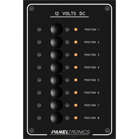 Paneltronics Standard Panel - DC 8 Position Circuit Breaker w/LEDs - Kesper Supply