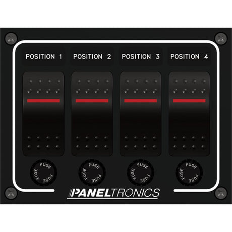 Paneltronics Waterproof Panel - DC 4-Position Illuminated Rocker Switch & Fuse - Kesper Supply