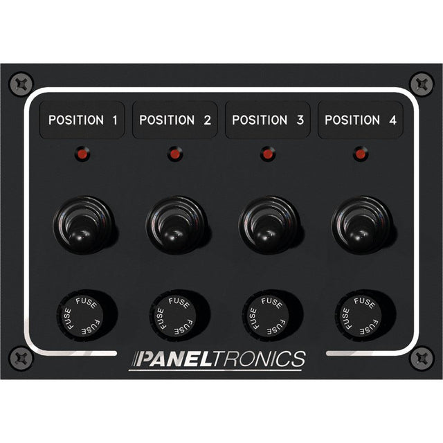 Paneltronics Waterproof Panel - DC 4-Position Toggle Switch & Fuse w/LEDs - Kesper Supply