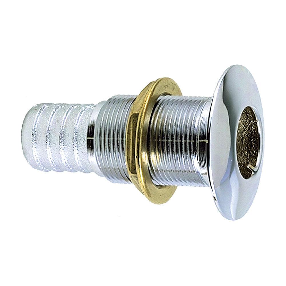 Perko 1" Thru-Hull Fitting f/ Hose Chrome Plated Bronze MADE IN THE USA - Kesper Supply