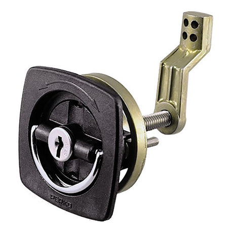 Perko Black Flush Lock - 2.5" x 2.5" w/Offset Cam Bar & Flexible Polymer Strike - Kesper Supply