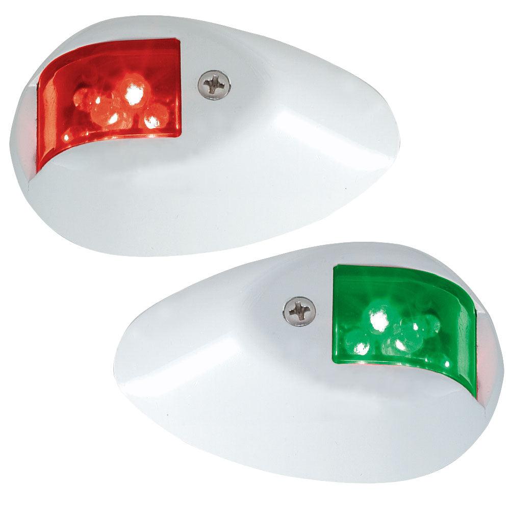 Perko LED Side Lights - Red/Green - 24V - White Epoxy Coated Housing - Kesper Supply