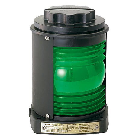 Perko Side Light - Black Plastic, Green Lens - Kesper Supply