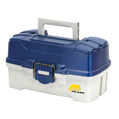 Plano 2-Tray Tackle Box w/Duel Top Access - Blue Metallic/Off White - Kesper Supply