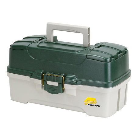 Plano 3-Tray Tackle Box w/Duel Top Access - Dark Green Metallic/Off White - Kesper Supply