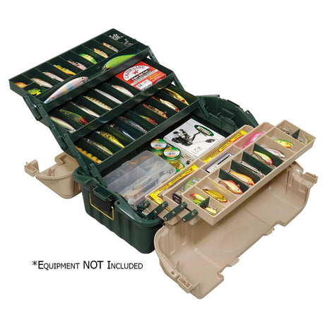 Plano Hip Roof Tackle Box w/6-Trays - Green/Sandstone - Kesper Supply