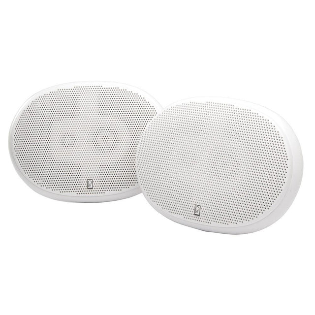 Poly-Planar 6" x 9" Premium Oval Marine Speakers - (Pair) White - Kesper Supply