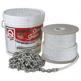 Quick Anchor Rode 25' - 8mm Chain - 200' - 9/16" 3 Plait Rope - Kesper Supply