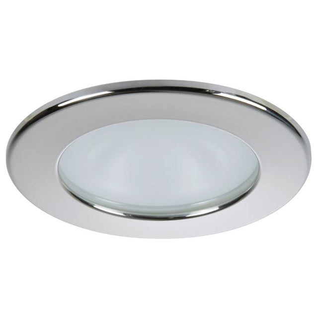 Quick Kai XP Downlight LED - 4W, IP66, Spring Mounted - Round Stainless Bezel, Round Warm White Light - Kesper Supply