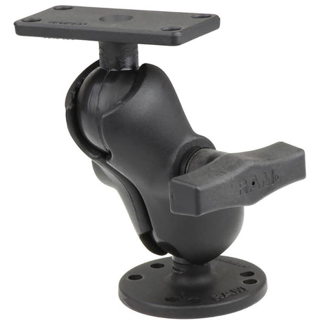 RAM Mount 1.5" Ball Mount w/2.5" Round Base, Short Arm & 1.5" x 3" Plate f/Humminbird Helix 5 Only - Kesper Supply