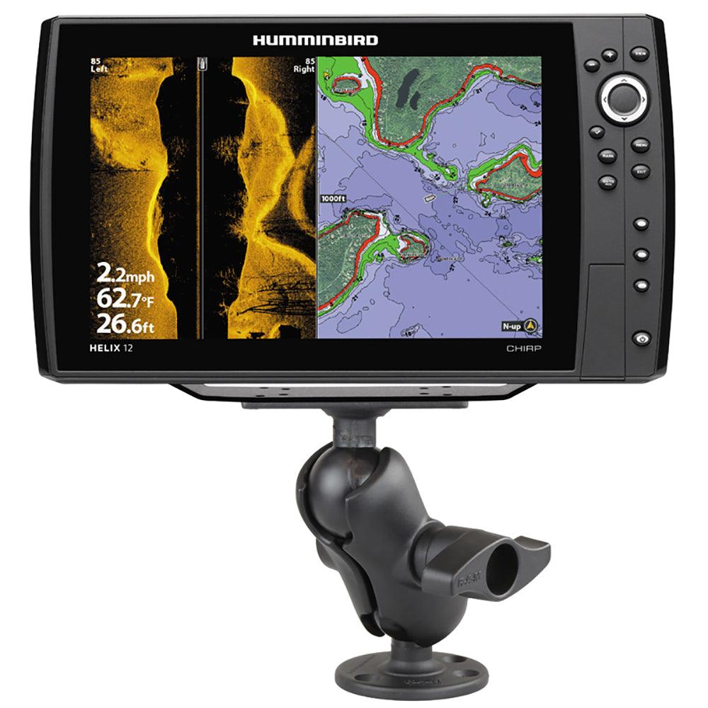 RAM Mount 2.25" Ball Mount w/3.68" Round Base & 2" x 5" Rectangular Base f/Humminbird HELIX 9, 10 & 12 - Kesper Supply