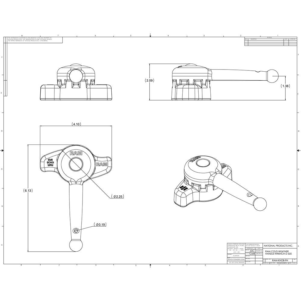 RAM Mount Handle Wrench f/"D" Size Ball Arms & Mounts - Kesper Supply