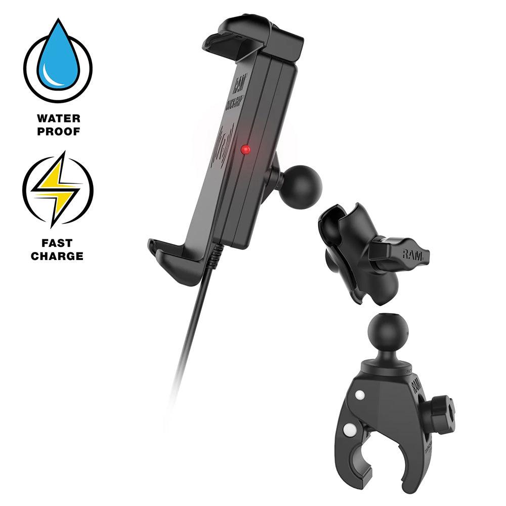 RAM Mount Quick-Grip™ 15W Waterproof Wireless Charging Mount w/Tough-Claw™ - Kesper Supply